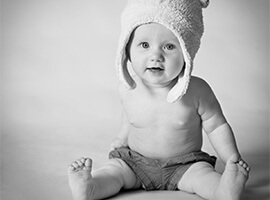 Little baby wearing knit hat