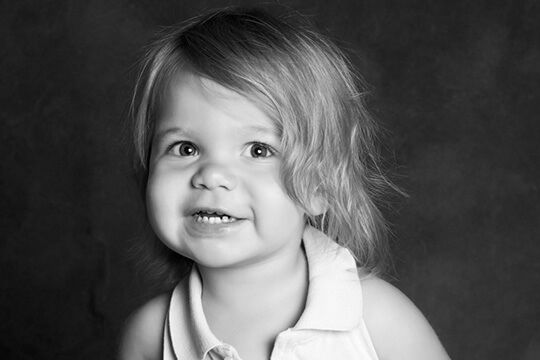 Smiling young girl with slight underbite